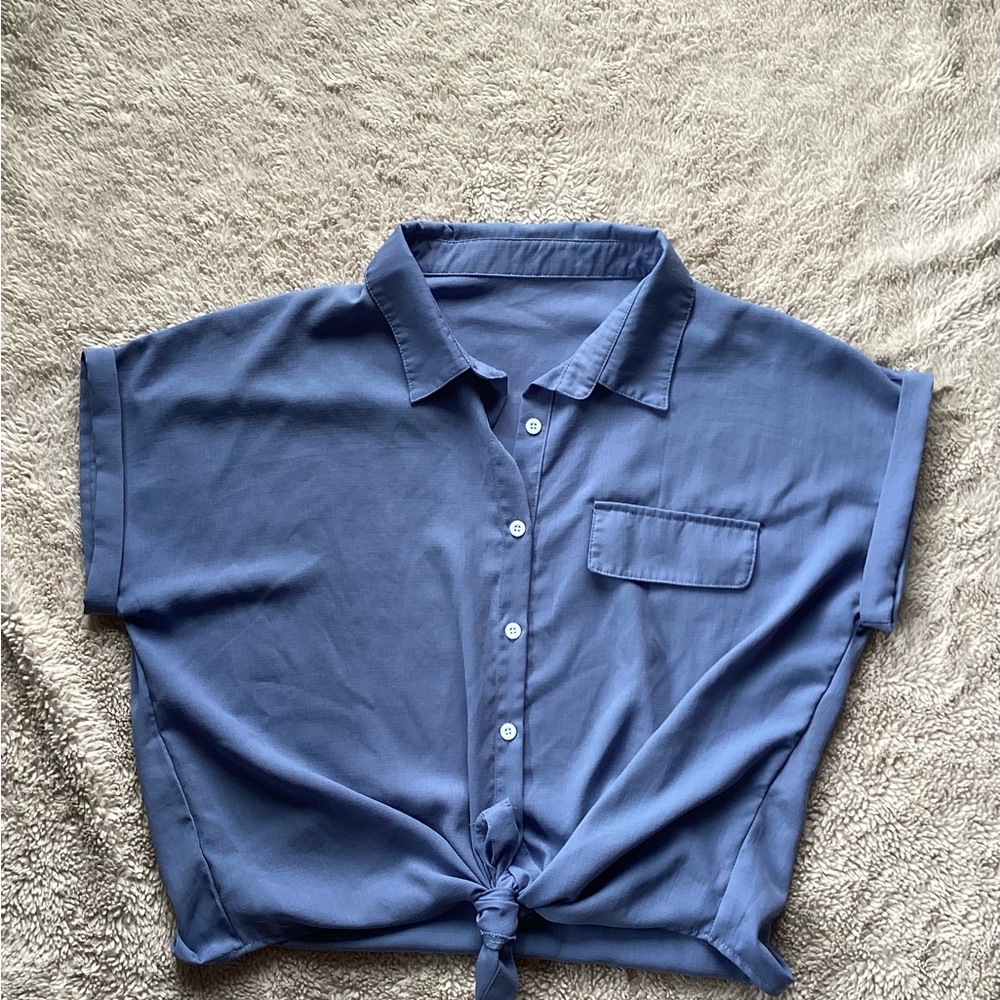 Blue Button-Up Shirt